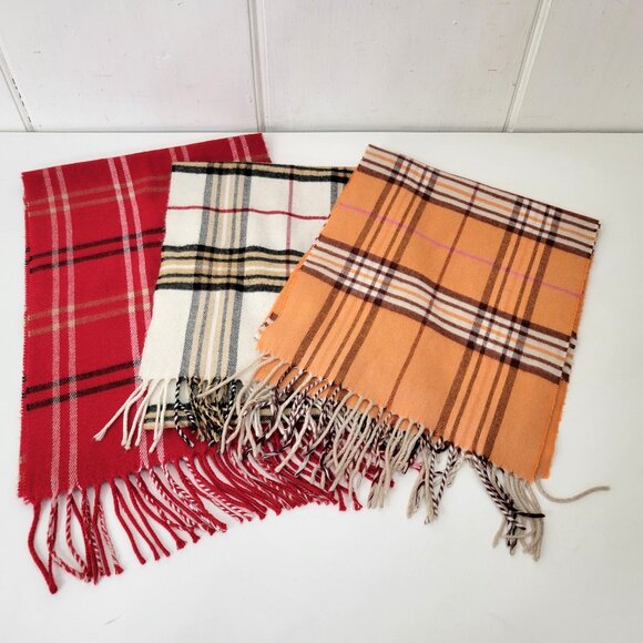 Plaid Scarves, Lot of Three - Picture 2 of 8